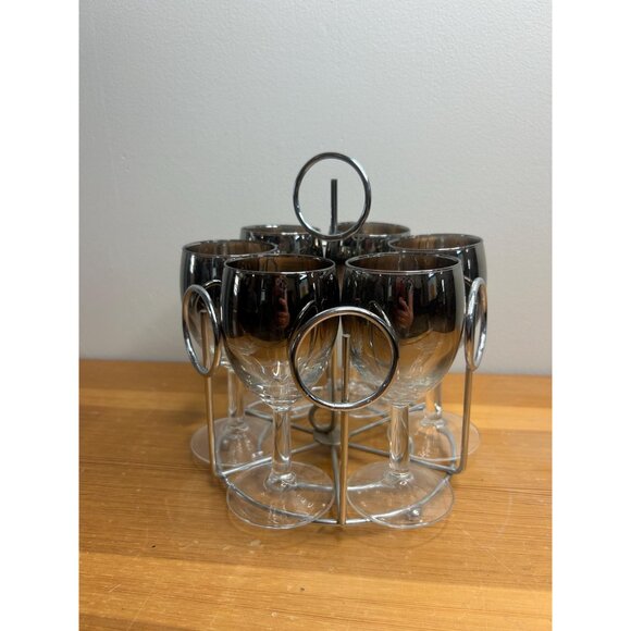 Dororthy Thorpe Drinking dessert wine Glasses with Caddy silver - 6 Glasses - Picture 6 of 7